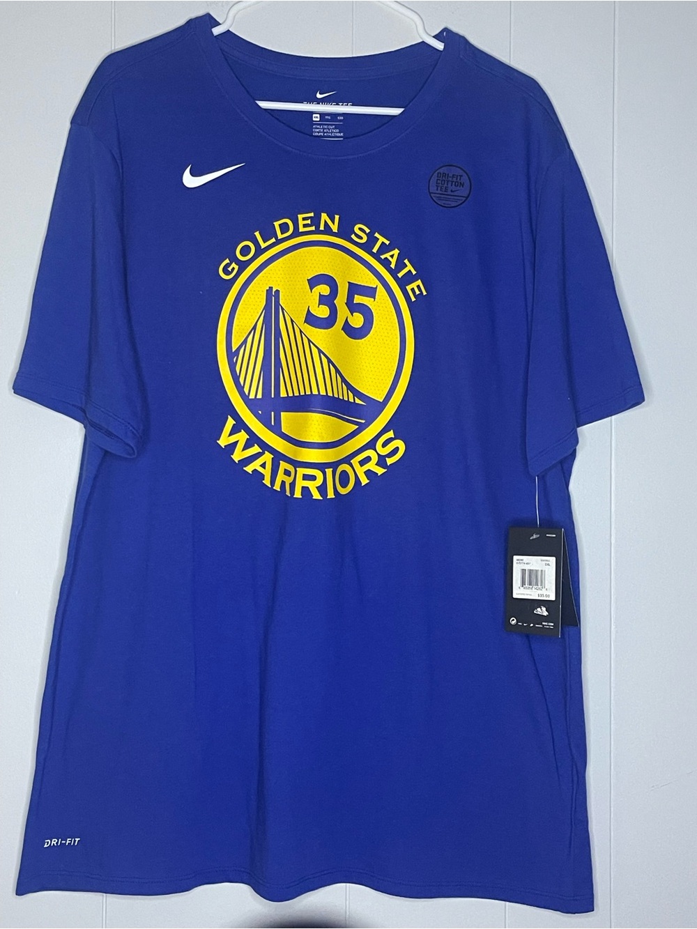 Nike Blue Golden State Warriors #35 Logo Tee